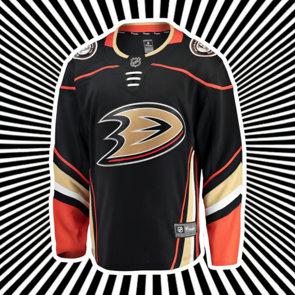 MSRP $135 Men's Anaheim Ducks Fanatics Black Breakaway Home Jersey - Picture 1 of 7